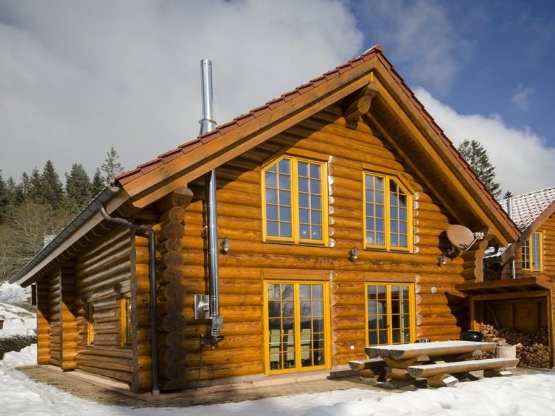 Luxus-Ferienhaus Blockhaus Chalet mit Sauna, Fussbodenheizung, Kamin
